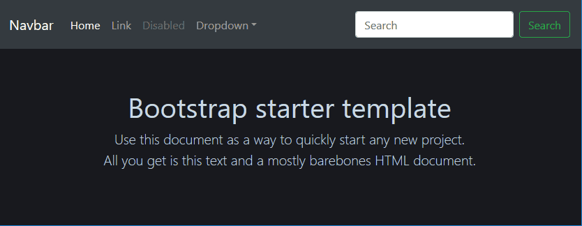 cssファイルを保存した後、ブラウザで、StarterTemplate.htmlを開くと、文字色と背景色が指定した色に変更されていることが確認できます。