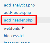 add-header.phpをクリックします。