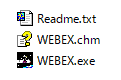 解凍し、WEBEX.exeを実行します。